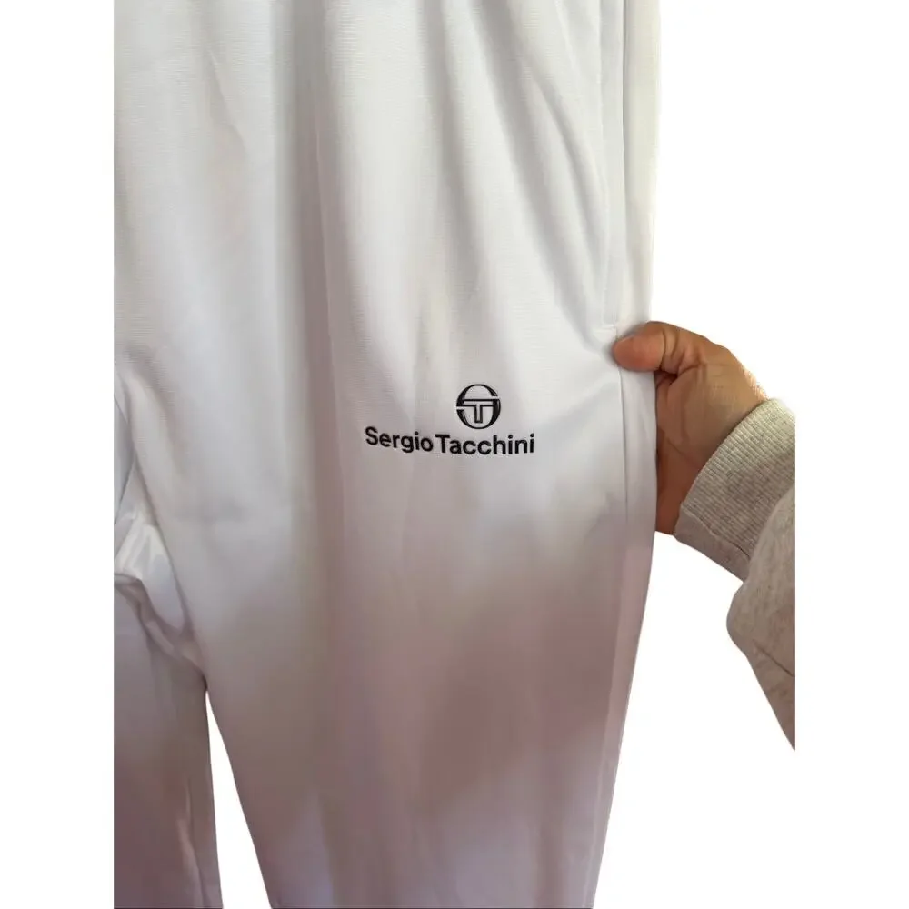 Sergio Tacchini Men’s Sweatpants White with Rainbow Print Size XL Tracksuit Pant
